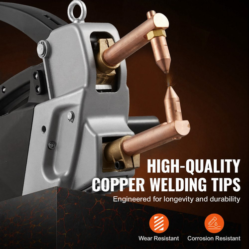 Φορητή μηχανή συγκόλλησης σημείων VEVOR, μηχανή συγκόλλησης σημείων πάχους 4 mm με χωρητικότητα εισόδου 8,1 KVA, ηλεκτρική μηχανή συγκόλλησης λαμαρίνας 4200A, φορητό πιστόλι συγκόλλησης