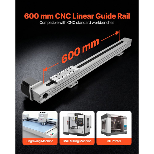 Γραμμική ράγα οδηγού VEVOR, κίνηση με ιμάντα, ενεργοποιητής σκηνής γραμμικής κίνησης CNC, με βηματικό κινητήρα Nema34, μέγεθος εργασίας διαδρομής 600 mm, μηχανοκίνητο υψηλής ταχύτητας, για μηχανή χάραξης, φρέζα CNC, εκτυπωτή 3D