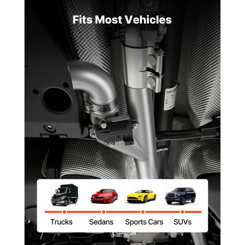 Ηλεκτρικό Κιτ Εξάτμισης VEVOR, Κιτ Βαλβίδας Εξάτμισης από Ανοξείδωτο Ατσάλι 63,5 mm με Τηλεχειριστήριο ενός Χειριστηρίου, Βαλβίδα Αποκοπής, Σωλήνας Y, Τηλεχειριστήριο & Κουτί, Ταιριάζει σε Φορτηγά, Sedan, Σπορ Αυτοκίνητα, SUV