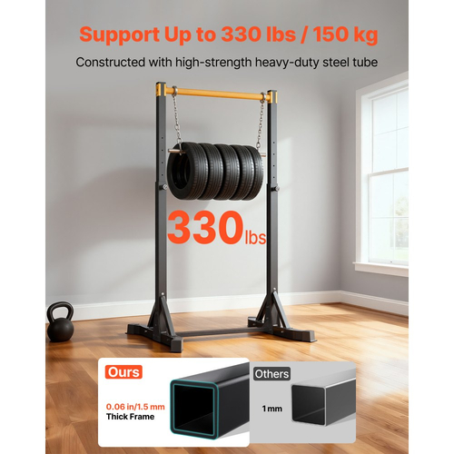 VEVOR Pull Up Bar, Φορητός Σταθμός Pullup Bar Χωρητικότητας 150 kg, Ελεύθερες Pullup Bars με Πλαίσιο H & Σωλήνα από Ανθεκτική Ατσάλι, Ρύθμιση Ύψους 8 Επιπέδων Gravity Fitness για Χέρια, Πίσω και Στήθος