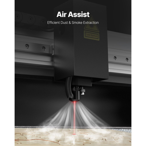 Χαρακτική μηχανή λέιζερ CO2 VEVOR 55W, 500 x 300 mm, Επιτραπέζια μηχανή χάραξης και κοπής λέιζερ CO2 με κάμερα 16MP, αντλία νερού, περιστροφικός άξονας, συμβατή με LightBurn CorelDRAW RDWorks, για ξύλο και ακρυλικό γυαλί