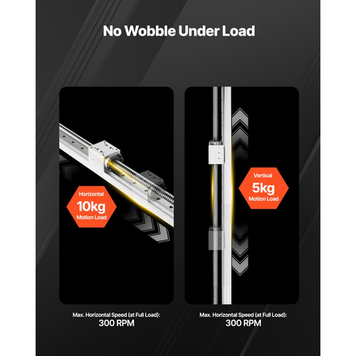 Γραμμικός οδηγός VEVOR, μέγεθος εργασίας διαδρομής 1000 mm, ενεργοποιητής σκηνής γραμμικού οδηγού CNC με κίνηση σφαιρικής βίδας, μηχανοκίνητος βηματικός κινητήρας Nema 23, υψηλής ακρίβειας, για μηχανή χάραξης, φρέζα CNC, 3D εκτυπωτής