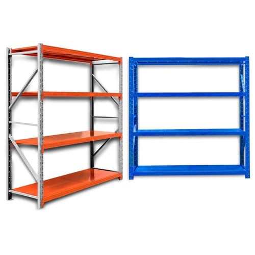 Ράφια Βαρέως Τύπου 200x200x60 Λευκό-Πορτοκαλί