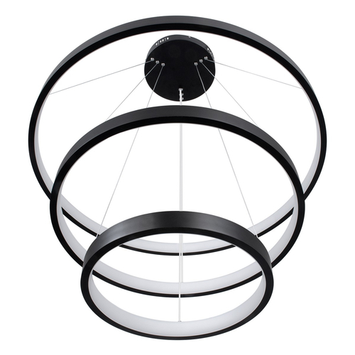 kelvo® NEMESIS KLV-101-0220-V2 Κρεμαστό Φωτιστικό Οροφής LED 120W 12000lm 180° AC 220-240V IP20 Ρυθμιζόμενο Λευκό CCT με Χειριστήριο από 2700K έως 6000K Dimmable - Lumileds SMD Chip - Μαύρο Ματ - Μ80 x Π80 x Υ80cm - 3 Χρόνια Εγγύηση