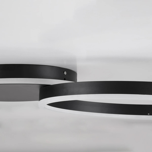 kelvo® VENOM KLV-101-0181 Φωτιστικό Οροφής LED 45W 4500lm 360° AC 220-240V IP20 Ρυθμιζόμενο Λευκό CCT με Χειριστήριο από 2700K έως 6000K Dimmable - Lumileds SMD Chip - Μαύρο Ματ - Μ60 x Π40 x Υ7.5cm - 3 Χρόνια Εγγύηση