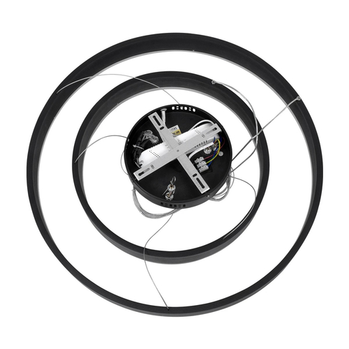 kelvo® VENOM KLV-101-0196-V2 Κρεμαστό Φωτιστικό Οροφής LED 75W 7500lm 120° AC 220-240V IP20 Ρυθμιζόμενο Λευκό CCT με Χειριστήριο από 2700K έως 6000K Dimmable - Lumileds SMD Chip - Μαύρο Ματ - Μ60 x Π60 x Υ40cm - 3 Χρόνια Εγγύηση