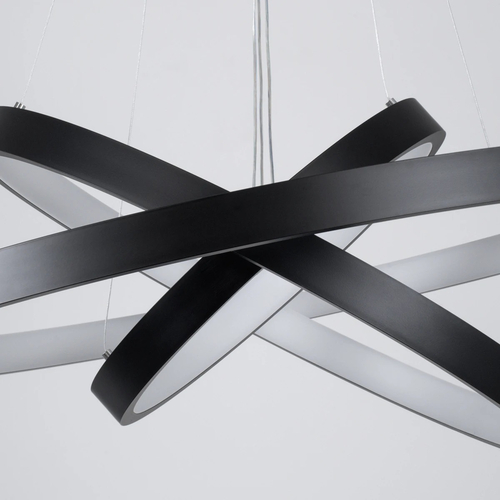 kelvo® NEMESIS KLV-101-0220 Κρεμαστό Φωτιστικό Οροφής LED 120W 12000lm 180° AC 220-240V IP20 Ρυθμιζόμενο Λευκό CCT με Χειριστήριο από 2700K έως 6000K Dimmable - Lumileds SMD Chip - Μαύρο Ματ - Μ80 x Π80 x Υ80cm - 3 Χρόνια Εγγύηση