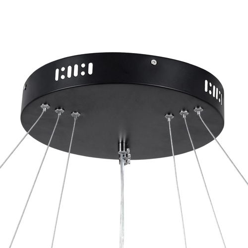 kelvo® NEMESIS KLV-101-0220 Κρεμαστό Φωτιστικό Οροφής LED 120W 12000lm 180° AC 220-240V IP20 Ρυθμιζόμενο Λευκό CCT με Χειριστήριο από 2700K έως 6000K Dimmable - Lumileds SMD Chip - Μαύρο Ματ - Μ80 x Π80 x Υ80cm - 3 Χρόνια Εγγύηση