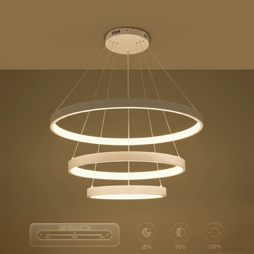 kelvo® NEMESIS KLV-101-0221 Κρεμαστό Φωτιστικό Οροφής LED 120W 12000lm 180° AC 220-240V IP20 Ρυθμιζόμενο Λευκό CCT με Χειριστήριο από 2700K έως 6000K Dimmable - Lumileds SMD Chip - Λευκό Ματ - Μ80 x Π80 x Υ80cm - 3 Χρόνια Εγγύηση