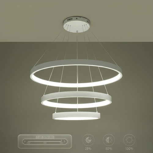 kelvo® NEMESIS KLV-101-0221 Κρεμαστό Φωτιστικό Οροφής LED 120W 12000lm 180° AC 220-240V IP20 Ρυθμιζόμενο Λευκό CCT με Χειριστήριο από 2700K έως 6000K Dimmable - Lumileds SMD Chip - Λευκό Ματ - Μ80 x Π80 x Υ80cm - 3 Χρόνια Εγγύηση