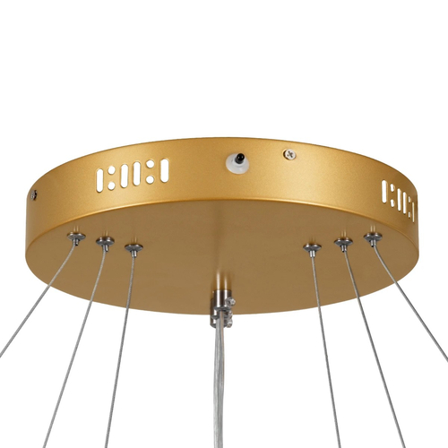 kelvo® NEMESIS KLV-101-0222-V2 Κρεμαστό Φωτιστικό Οροφής LED 120W 12000lm 180° AC 220-240V IP20 Ρυθμιζόμενο Λευκό CCT με Χειριστήριο από 2700K έως 6000K Dimmable - Lumileds SMD Chip - Χρυσό Πλατίνα - Μ80 x Π80 x Υ80cm - 3 Χρόνια Εγγύηση