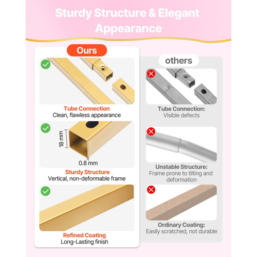 Βάση Αψίδας VEVOR, Σετ 3 τεμαχίων, 1,8/1,5/1,2 μ., Σταθερή Δομή, Εύκολη Συναρμολόγηση, Χρυσή Μεταλλική Βάση Αψίδας για Διακόσμηση Γάμου, Πάρτι Γενεθλίων, Αποφοίτησης, Γιορτής και Τελετής