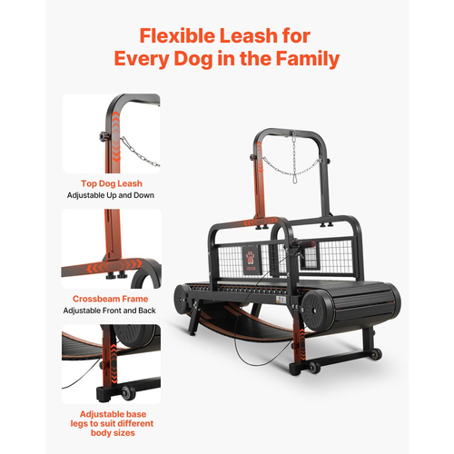 Διάδρομος Σκύλων VEVOR για Μικρά/Μεσαία Σκυλιά, Μηχανή Τρεξίματος για Κατοικίδια με Ρυθμιζόμενη Ρύθμιση, Φρένο & Τροχοί, Αναβάθμιση Πλαστικής Ζώνης για να Κρατάτε τα Κατοικίδια Ενεργά & σε Γυμναστική, Έως 199,6 κιλά, Εύκολο στη Μετακίνηση