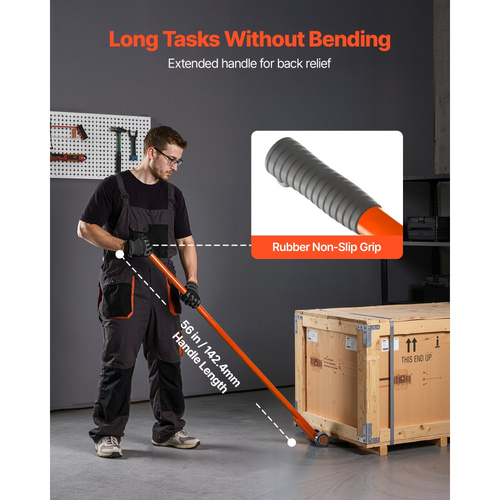 Μπάρα VEVOR Prylever, Χωρητικότητα Βάρους 2994 kg, Χειρολαβή από Ανθρακούχο Χάλυβα 1,4 m, Μπάρα με Μοχλό Ανύψωσης με Ρόδες για Μεγάλες Παλέτες, Βαρέα Αντικείμενα, Τσιμεντόλιθους, Χειρισμός Βαρέως Τύπου, Συσκευασία 2 τεμαχίων