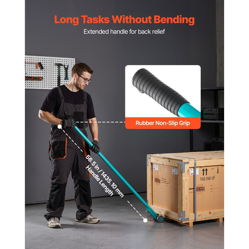 Μπάρα VEVOR Prylever, Χωρητικότητα Βάρους 4 Τ, Χειρολαβή από Ανθρακούχο Χάλυβα 1,4 μ., Μπάρα με Μοχλό Ανύψωσης με Ρόδες για Μεγάλες Παλέτες, Βαρέα Αντικείμενα, Τσιμεντόλιθους, Χειρισμός Βαρέως Τύπου Εξοπλισμού