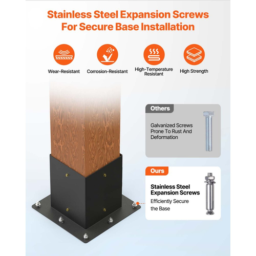 Κιτ βάσης πέργκολας VEVOR, 4x4 ίντσες (εσωτερικό μέγεθος 92 x 92 mm), 2 τεμάχια 4-way βαρέως τύπου γωνιακή βάση, κιτ βάσης στύλου DIY από ξύλο, εύκολη εγκατάσταση ξύλινων δοκών για κιόσκια, πέργκολες βεράντας, ξύλινη καμπίνα