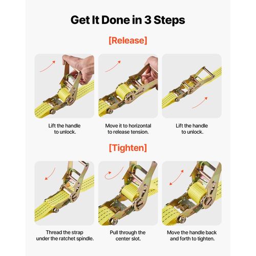 Ιμάντες καστάνιας VEVOR, 38,1 mm x 3 m, Ιμάντες πρόσδεσης βαρέως τύπου με διπλό γάντζο J, αντοχή σε θραύση 3000 kg, τσάντα μεταφοράς, δέσιμο με καστάνια για μετακίνηση, ρυμουλκούμενα, μοτοσικλέτες, καγιάκ, οροφή αυτοκινήτου, τεμάχιο 4