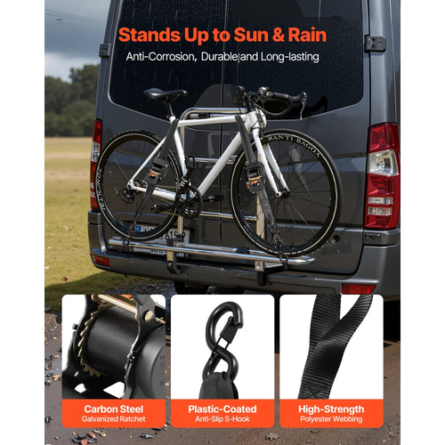 Ανασυρόμενοι ιμάντες καστάνιας VEVOR, 50,8 mm x 3 m, Ιμάντες πρόσδεσης με γάντζους S, αντοχή σε θραύση 1375 kg, 2 μαλακές θηλιές, Δέσιμο με καστάνια για μετακίνηση, ρυμουλκούμενα, μοτοσικλέτες, καγιάκ, οροφή αυτοκινήτου, 2 τεμάχια