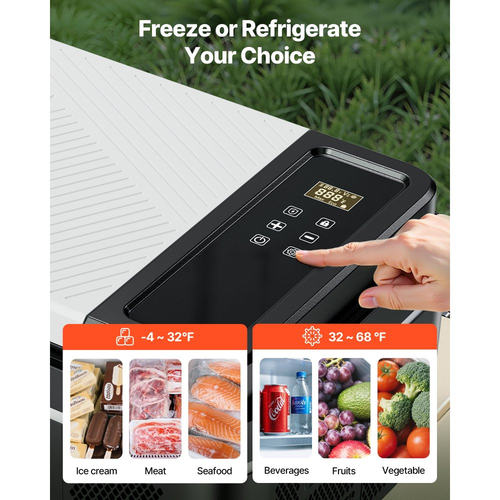 Ψυγείο αυτοκινήτου VEVOR, Ηλεκτρικό ψυγείο DC 12/24V AC100-240V με συμπιεστή, Ψυγείο αυτοκινήτου -20°C έως 20°C με έλεγχο APP, Καταψύκτης αυτοκινήτου 20L για τροχόσπιτα, χώρους κατασκήνωσης, σκάφη, κατασκήνωση, ψάρεμα, Φορητός καταψύκτης 60W