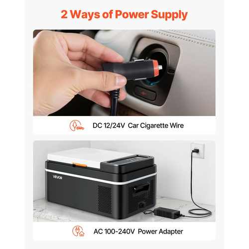 Ψυγείο αυτοκινήτου VEVOR, Ηλεκτρικό ψυγείο DC 12/24V AC100-240V με συμπιεστή, Ψυγείο αυτοκινήτου -20°C έως 20°C με έλεγχο APP, Καταψύκτης αυτοκινήτου 20L για τροχόσπιτα, χώρους κατασκήνωσης, σκάφη, κατασκήνωση, ψάρεμα, Φορητός καταψύκτης 60W