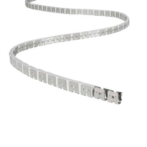 kelvo® NEONPRO KLV-101-0069 Εύκαμπτη Βάση Στήριξης για Neon Flex - Νίκελ Χρώμιο - Μ1000 x Π0.7 x Υ1.2cm - Ρολό 10 Μέτρων