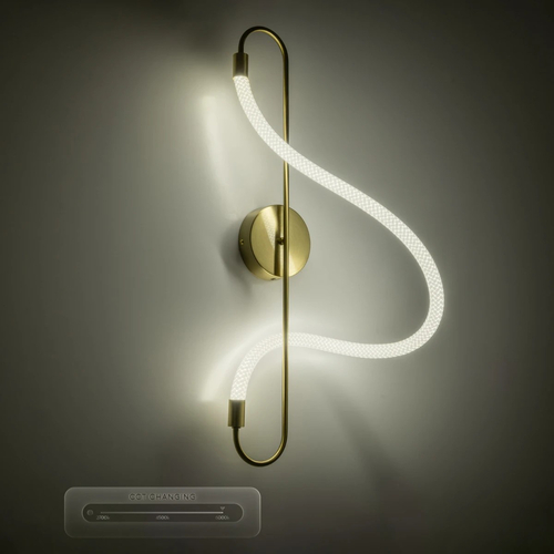 kelvo® GLOW KLV-101-0169 Φωτιστικό Τοίχου / Απλίκα LED 18W 1800lm 360° AC 220-240V IP20 Ρυθμιζόμενο Λευκό CCT με On/Off 2700K/4500K/6000K - Lumileds SMD Chip - Χρυσό Πλατίνα - Μ30 x Π15 x Υ70cm - 3 Χρόνια Εγγύηση