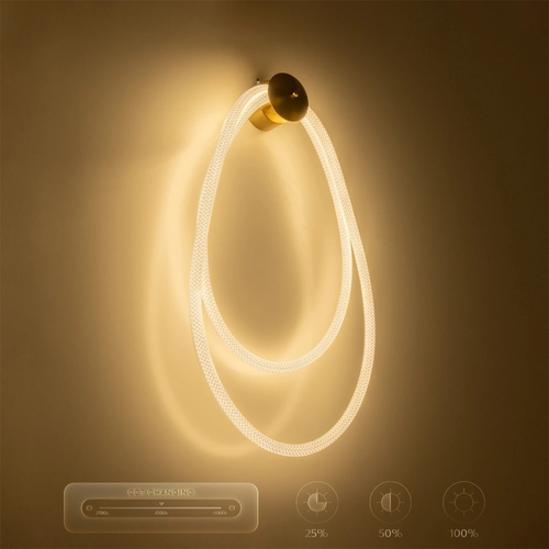 kelvo® GLOW KLV-101-0170 Φωτιστικό Τοίχου / Απλίκα LED 45W 4500lm 360° AC 220-240V IP20 Ρυθμιζόμενο Λευκό CCT με Χειριστήριο από 2700K έως 6000K Dimmable - Lumileds SMD Chip - Χρυσό Πλατίνα - Μ30 x Π15 x Υ110cm - 3 Χρόνια Εγγύηση