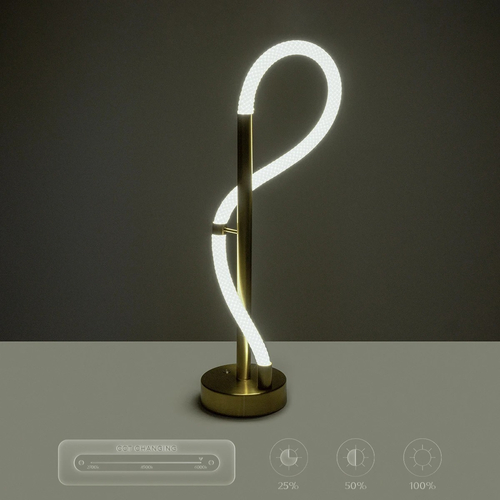 kelvo® GLOW KLV-101-0172 Επιτραπέζιο Φωτιστικό Πορτατίφ LED 18W 1800lm 360° AC 220-240V IP20 Ρυθμιζόμενο Λευκό CCT με Αφή 2700K/4500K/6000K Dimmable - Lumileds SMD Chip - Χρυσό Πλατίνα - Μ30 x Π30 x Υ60cm - 3 Χρόνια Εγγύηση