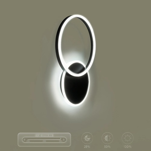 kelvo® VENOM KLV-101-0181-V2 Φωτιστικό Τοίχου / Απλίκα LED 45W 4500lm 360° AC 220-240V IP20 Ρυθμιζόμενο Λευκό CCT με Χειριστήριο από 2700K έως 6000K Dimmable - Lumileds SMD Chip - Μαύρο Ματ - Μ60 x Π40 x Υ7.5cm - 3 Χρόνια Εγγύηση