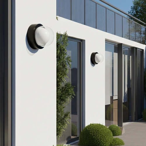 kelvo® NEXA KLV-101-0249 Φωτιστικό Τοίχου / Απλίκα LED 6W 360lm 180° AC 220-240V Αδιάβροχο IP65 Μπλε - Sanan SMD Chip & TÜV SÜD Driver - Μαύρο Ματ - Μ11 x Π8.5 x Υ11cm - 5 Χρόνια Εγγύηση