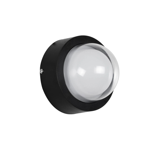 kelvo® NEXA KLV-101-0249 Φωτιστικό Τοίχου / Απλίκα LED 6W 360lm 180° AC 220-240V Αδιάβροχο IP65 Μπλε - Sanan SMD Chip & TÜV SÜD Driver - Μαύρο Ματ - Μ11 x Π8.5 x Υ11cm - 5 Χρόνια Εγγύηση