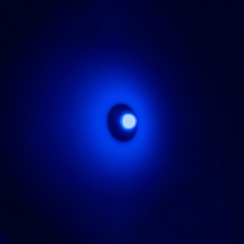 kelvo® NEXA KLV-101-0249 Φωτιστικό Τοίχου / Απλίκα LED 6W 360lm 180° AC 220-240V Αδιάβροχο IP65 Μπλε - Sanan SMD Chip & TÜV SÜD Driver - Μαύρο Ματ - Μ11 x Π8.5 x Υ11cm - 5 Χρόνια Εγγύηση