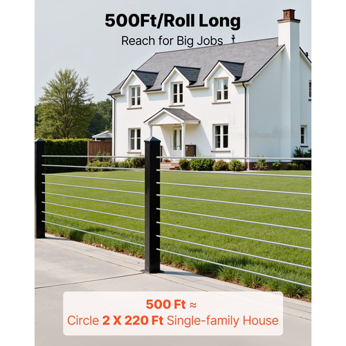 Συρματόσχοινο VEVOR 3,2 mm, μήκος 152 m, καλώδιο από ανοξείδωτο χάλυβα 316 με κόφτη, αντοχή σε θραύση 798 kg, κατασκευή 1 x 19 κλώνων, χαλύβδινο καλώδιο για σύστημα κιγκλιδωμάτων καταστρώματος, πέργκολα κήπου