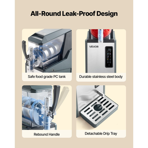 Μηχανή για γλάστρες VEVOR, Μηχανή για γλάστρες 4L/135oz χωρίς πάγο για το σπίτι, Μηχανή για παγωμένα ποτά με μονή δεξαμενή, Μηχανή Margarita με αυτοκαθαρισμό, για παγωμένες Margarita, φραπέ, μιλκσέικ και άλλα