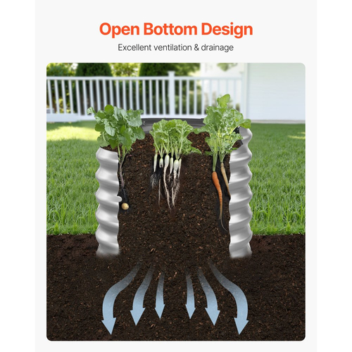 Μεταλλικό υπερυψωμένο παρτέρι VEVOR, 1,2 x 0,6 x 0,6 m οβάλ εξωτερικό κουτί κήπου από γαλβανισμένο σκελετό, ανοιχτού πάτου, μεγάλη υπερυψωμένη γλάστρα για καλλιέργεια λαχανικών, λουλουδιών, παχύφυτων, γαλβανισμένο χρώμα