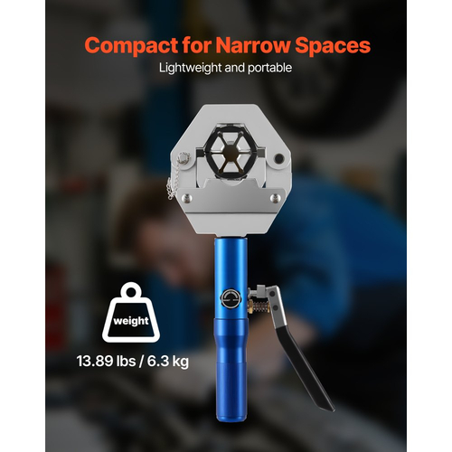 Πρεσαριστός υδραυλικός σωλήνας VEVOR, κιτ πρεσαριστού σωλήνα AC Hydra-Krimp με 7 μήτρες που κουμπώνουν, ενσωματωμένο χειροκίνητο εργαλείο πρεσαριστού υδραυλικού σωλήνα A/C για επισκευές αυτοκινήτων και κλιματιστικών - με θήκη μεταφοράς