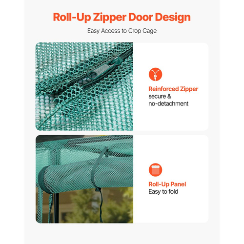 Κλουβί Καλλιέργειας VEVOR, Σκηνή Προστασίας Φυτών 2,9 x 1,94 x 1,94 m με Πόρτα με Φερμουάρ, Ψηλό Κλουβί Καλλιέργειας Ανθεκτικό στον Αέρα, Εύκολο στην Εγκατάσταση, Υπερυψωμένο Κάλυμμα για Παρτέρια Εξωτερικού Χώρου, Δίχτυ για Φυτά Ντομάτας για Γκαζόν Κήπου και Αίθριου