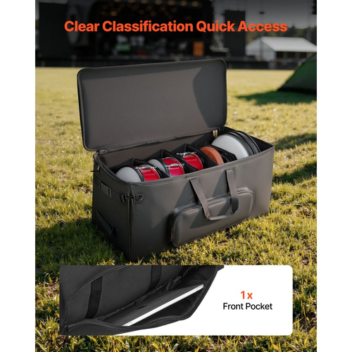 Τσάντα για ηλεκτρονικά ντραμς VEVOR, 600D, με επένδυση για ντραμς και ρόδες, μεγάλο εσωτερικό 920 x 420 x 410 mm, ελαφριά θήκη ταξιδιού με αποσπώμενα διαχωριστικά και πολλαπλές τσέπες, για ηλεκτρικά ντραμς, μαύρη