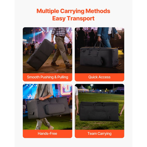 Τσάντα για ηλεκτρονικά ντραμς VEVOR, 600D, με επένδυση για ντραμς και ρόδες, μεγάλο εσωτερικό 920 x 420 x 410 mm, ελαφριά θήκη ταξιδιού με αποσπώμενα διαχωριστικά και πολλαπλές τσέπες, για ηλεκτρικά ντραμς, μαύρη