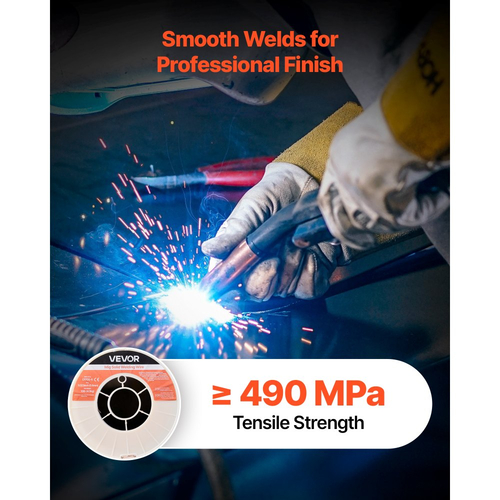 Σύρμα συγκόλλησης MIG VEVOR συμπαγές, ER70S-6 0,6mm 4,5kg, σύρμα συγκόλλησης από μαλακό χάλυβα με χαμηλή πιτσιλίσματα και υψηλή αποξειδωτική ικανότητα για συγκόλληση με θωράκιση αερίου σε όλες τις θέσεις