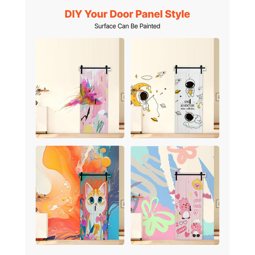 Πόρτα Αχυρώνα VEVOR Δίπτυχη, 914 x 2134 mm, Πόρτες Ντουλάπας MDF Δίπτυχες Συρόμενες, Περιλαμβάνεται Κιτ Εξαρτημάτων, Σχεδιασμός με Πλαίσιο H που Εξοικονομεί Χώρο, Απαιτείται Συναρμολόγηση, για Υπνοδωμάτιο, Σαλόνι, Ντουλάπα, Διαχωριστικό Δωματίου, Λευκό