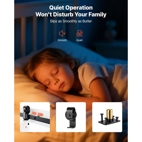 Πόρτα αχυρώνα VEVOR Bipold, 1524 x 2134 mm, συρόμενες πόρτες ντουλάπας από MDF, περιλαμβάνεται κιτ εξαρτημάτων, σχεδιασμός εξοικονόμησης χώρου σε σχήμα H, προσυναρμολογημένα πάνελ για υπνοδωμάτιο, σαλόνι και διαχωριστικό δωματίου, λευκό