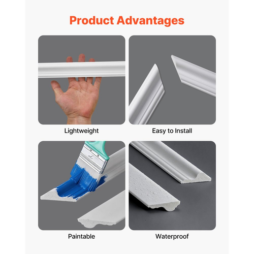 Πακέτο 3 πάνελ επένδυσης τοίχου VEVOR, σετ πάνελ επένδυσης τοίχου με διπλό φαρδύ και στενό προφίλ, ελαφρύ βαφόμενο πολυστυρένιο, εύκολη στην εγκατάσταση διακοσμητική επένδυση τοίχου για εσωτερικό σαλόνι, υπνοδωμάτιο, λευκό