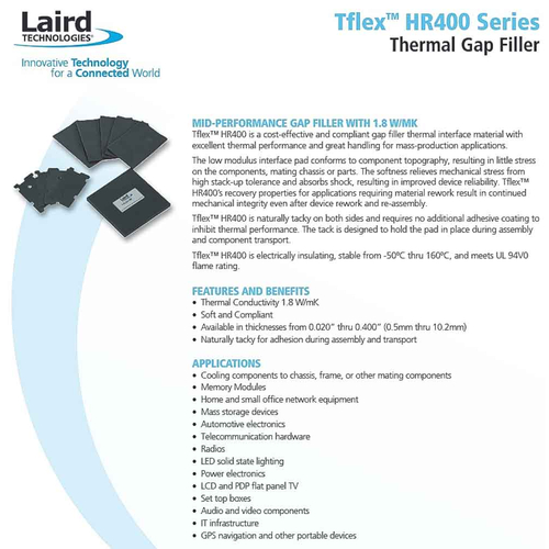 LAIRD Thermal Pad Tflex HR400 Series 1.016mm