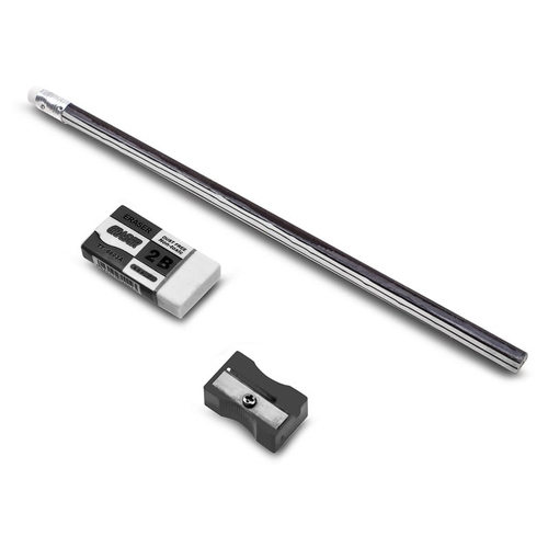 Σετ Μολύβια+Σβήστρα+Ξύστρα (14 τμχ.) Μαύρα