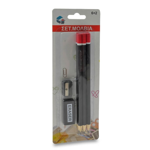 Σετ μολύβια (6 τεμάχια) + γομολάστιχα+ξύστρα