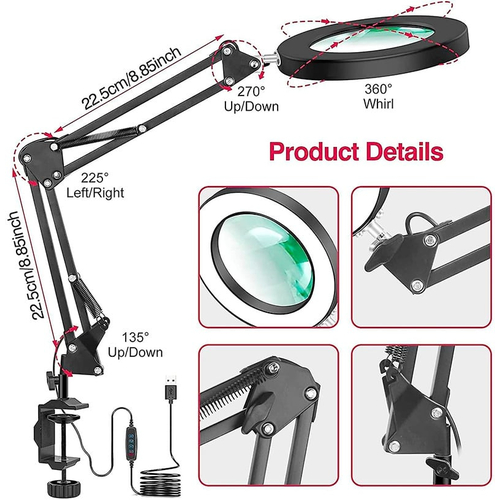 Μεγεθυντικός Φακός x5 με Φωτισμό LED USB