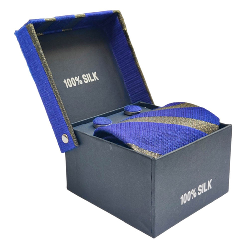 Σετ Γραβάτα με Ποσέτ Golden Blue