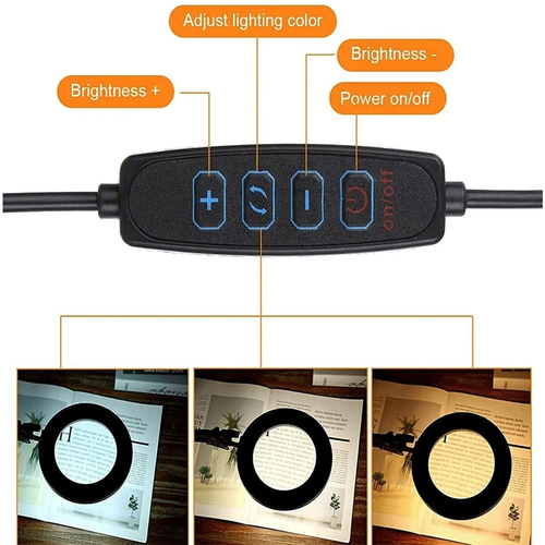 Μεγενθυντικός Φακός Πάγκου με Φωτισμό LED 3 Επιπέδων