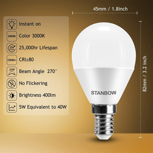 STANBOW  Λάμπα LED E14 Θερμό Λευκό 5 Watt